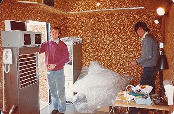 David Cassidy and John Hirsh (Technicians) inside the ABC Radio Outside Broadcast Van